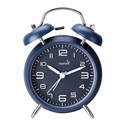 FLOITTUY (Loud Alarm for Deep Sleepers 4 '' Twin Bell Alarm Clock, Stereo Digital Dial Alarm Clock
