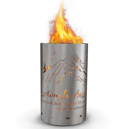 TiKo-Design Feuertonne - Feuerkorb mit Motiv Berge - Die schönste Aussicht ergibt Sich dem der Nicht aufgibt wenn es schwierig Wird – Verleihen Sie Ihrem Garten EIN besonderes Ambiente TiKo-Design Feuertonne - Feuerkorb mit Motiv Berge - Die schönste Aussicht ergibt Sich dem der Nicht aufgibt wenn es schwierig Wird – Verleihen Sie Ihrem Garten EIN besonderes Ambiente