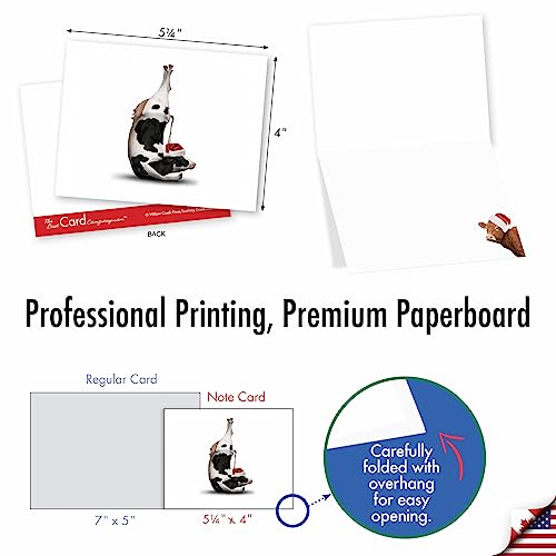 Image of The Best Card Company - 10 Blank Animal Christmas Note Cards - Assorted Bulk Holiday Cards for Men and Women, Fun Wildlife (4 x 5.12 Inch) - Holiday Bovine Nirvana M6545XSB