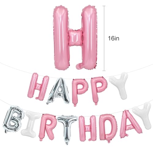 image for TONIFUL Happy Birthday Balloons Banner 16 Inch Mylar Foil Letters Birt