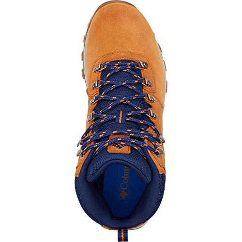 Columbia Men's Newton Ridge Plus II Suede Waterproof Hiking Shoe, Caramel/Blue Shadow, 11 Wide