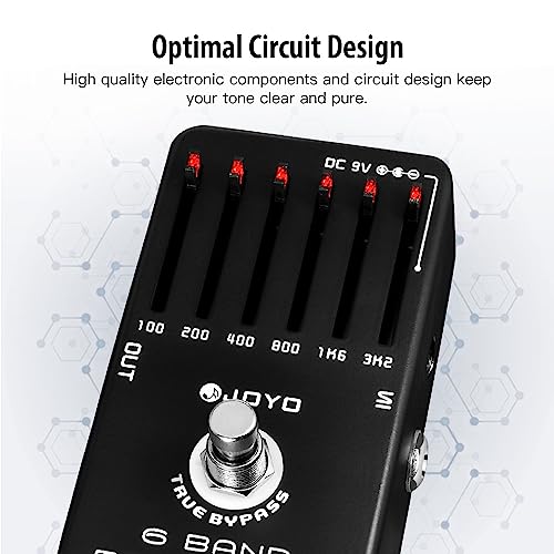 Joyo 6-Band Eq Pedal Electric Guitar Equalizer (100Hz 200Hz 400Hz 800Hz 1.6Khz 3.2Khz) Provides ±18Db For Each Band (Jf-11) #TOP2