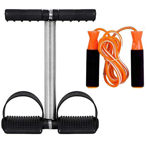 CONSONANTIAM Tummy Trimmer Single Spring Black With Skipping Rope,Yoga, Home Gym Equipments.,Belly Fat Reducer, Fat Burner, Weight Loss Home Gym Exerciser.
