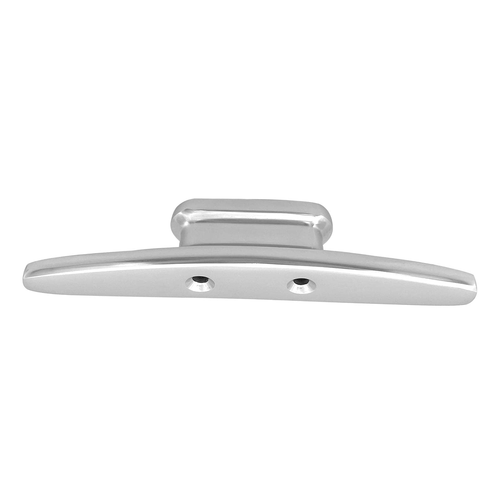 Oshhni Taquet de Pont Aluminium Deux Trous Accessoire Amarrage Résistant Finition Polie Convient pour Yacht Installation Marine, Argent