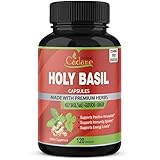 Organic Holy Basil Supplements Capsules 2250mg with Ginger, Guduchi Extract | Supports Immune System| Tulsi Powder Leaf Herb