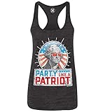 WOMENS Party Like A Patriot Burnout Racerback Tank Top