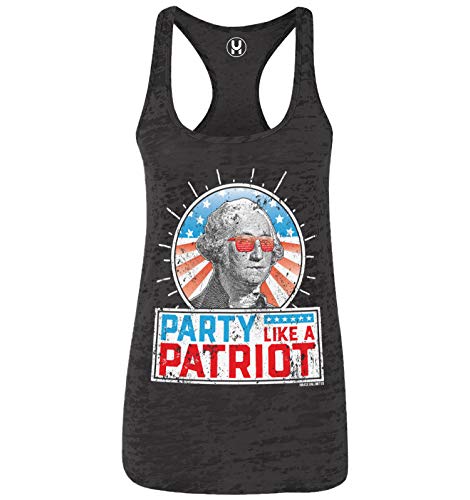 Party Like A Patriot - George Washington USA Ladies Racerback Tank Top
