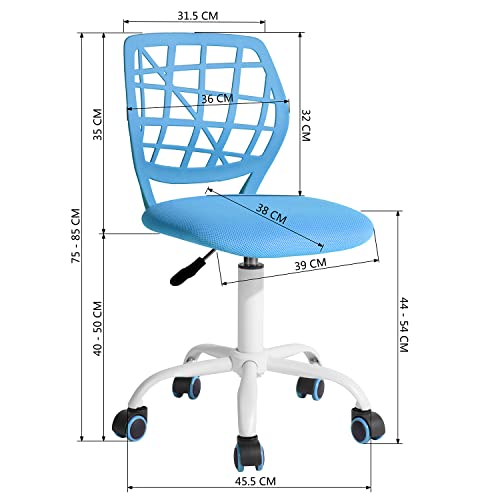 FurnitureR Zahnarztstuhl, um 360 ° drehbar, Farbiger Hocker für Zahnassistenten, höhenverstellbar, ergonomisch, für Zahnarztpraxen, Massagesalons, Büro, Klinik, 38,5 x 40 x 87 cm, blau