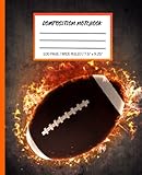  Football Composition Notebook: American Football on Fire Notebook for Kids, Boys and Girls  Back To School Notebook For Students and Teachers  100 ... Ruled 7.5x9.25: Cool Gift for Football Fans