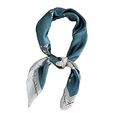 FONYVE Silk Feeling Scarf Medium Square Satin Head Wrap for Women 27.5 inches