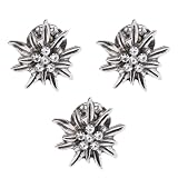 OUDQFCJ 3er Set Edelweiß Ansteck Pins - Trachten-Pins für Damen & Herren, Trachtenbluse, Hutanstecker, Anstecknadel und Buttons fürs Oktoberfest