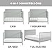 Oxford Baby Essentials Full Size 4-in-1 Convertible Crib with Round Spindles, Gray, GreenGuard Gold Certified