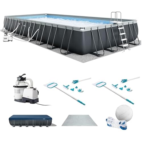 INTEX Ultra XTR 32ft x 16ft x 52in Above Ground Swimming Pool Set Bundle