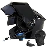Motorcycle Bluetooth Modular Helmet, DOT Approved Flip Up...