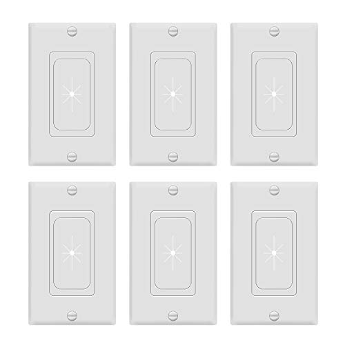 TOPGREENER Flexible Rubber Wall Grommet Insert with Decorator Wall Plate, Pass Through Plate for Low-Voltage Cables, Size 1-Gang 4.50