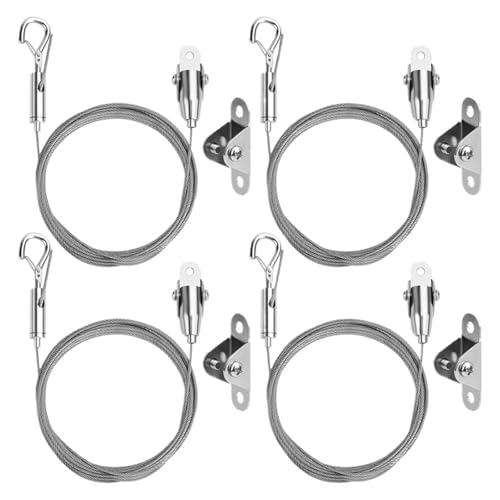 Filo di Sospensione Regolabile per Cornici Kit di cavi for appendere quadri da 4 set, kit for in acciaio inossidabile resistente regolabile for cornice for foto, lampada