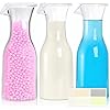 3 Pack Laundry Detergent Dispenser with 5 Labels, 40 OZ Plastic Fabric Softener Bottle, Reusable Detergent Container, Laundry Room Organizer for Liquid Soap Powder Bleach Scent Booster Beads