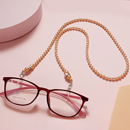 3Pcs Pearl Eyeglass Chain Blue Beaded Eyeglass Chains For Women & Girls, Multifunction Mask Glasses Lanyard Sunglass Holder Strap Around Neck,Colorful Bead Holders Face Mask Chains Clamp Necklace Strap With Eyeglass Loops #TOP3