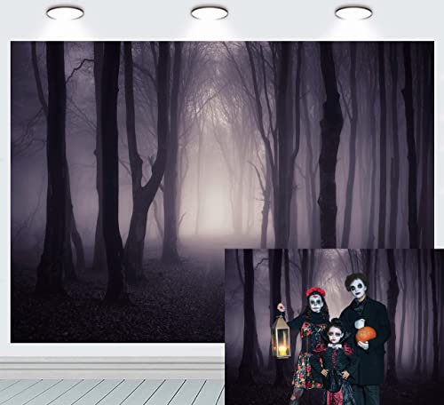 Image of INRUI Halloween Misty Dark Forest Photography Backdrop 7x5FT