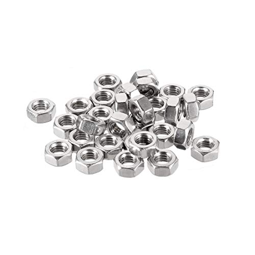 uxcell Hex Nuts, M6x1mm Metric Coarse Thread Hexagon Nut, Stainless Steel 304, Pack of 30
