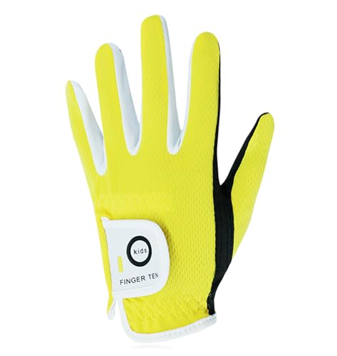AMRTA Kids Golf Gloves Left Right Hand for Junior Quick Dry (Yellow, M)