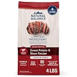 Natural Balance Limited Ingredient Adult Dry Dog Food - Balanced Nutrition for Adult Dogs - Grain-Free, Soy-Free Recipe - Limited Ingredient Formula - 4 lb - Reserve Sweet Potato & Bison Recipe