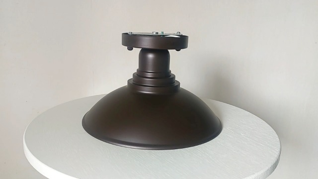 Image of GOLDHILL 10.5 inch Outdoor Semi Flush Mount Light 2 Pack, Bronze & Gold Metal Ceiling Fixture Set, Rust-Proof Powder Coated Exterior Lighting for Porch, Garage & Hallway
