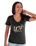 Blue 84 Women's Central Florida Golden Knights Premium V-neck Tri Blend T Shirt, Central Florida Golden Knights Black, Large