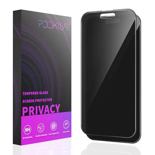 Image of PDDKISS 2 Pack Privacy Screen Protector for iPhone 16 Plus (2024) 6.7 inch Black Anti Spy Tempered Glass