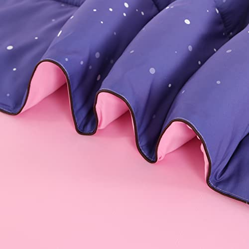 Wowelife Glitter Comforter Set Purple Star Bedding Set Pink 5 Piece With Comforter, Flat Sheet, Fitted Sheet And 2 Pillow Cases(Queen) #TOP4