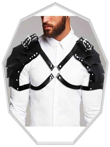 Fstrend Men Shoulder Harness Armor Black Chest Strap Belt Rave Fashion Halloween Accessory