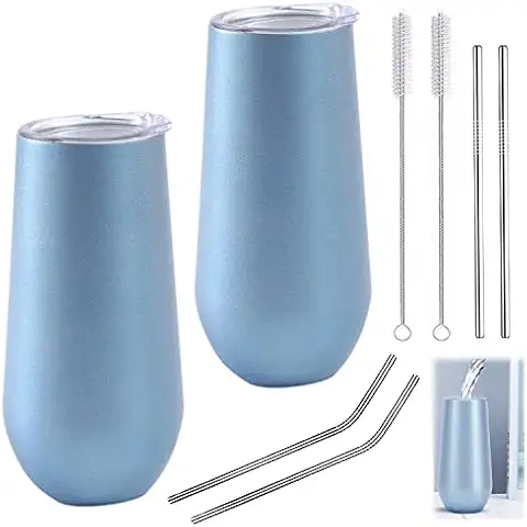 2 PCS Vasos Acero Inoxidable con Tapa y 2 pajitas Cover