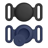 Lot of 2 Airtag Étuis Collier pour Chien et Chat, Coque en Silicone Étanche pour Apple AirTag GPS Finder,Housse de Air Tag Protection pour Pet Colliers de Compagnie Anti Perte Porte clés Air Tag (J,M)