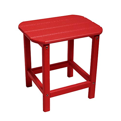 Resinteak 17.50" Tall Adirondack Side Table - Premium Hpde All-Weather Poly Lumber, Easy Maintenance End Table The Perfect Accessory For Adirondack Chair Set-Up, Model: Rstk-Tbl-Red, Color: Red #TOP8