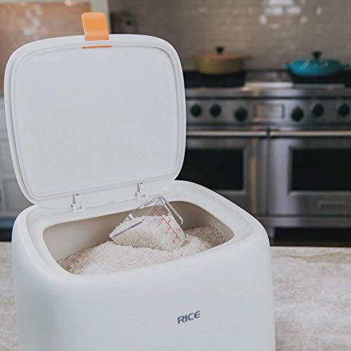 Sol Place Rice Storage Container, Rice Dispenser 25Lbs - Dry Food Container Storage | Large Pet Food Storage Bin, Dog Treat Container | Includes Measuring Cup #TOP6