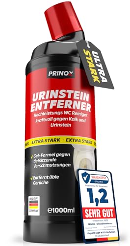 PRINOX Urinsteinentferner EXTRA STARK 1000ml - Profi Urinstein & Kalkentferner Konzentrat - Extrem kraftvoller Urinsteinlöser & WC Reiniger mit Schräghals