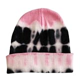 Shibori Pink Tie-Dye Beanie Hat, Women, Teen