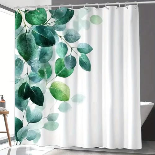 Rideau de douche eucalyptus 140x180 cm en polyester imperméable - 2