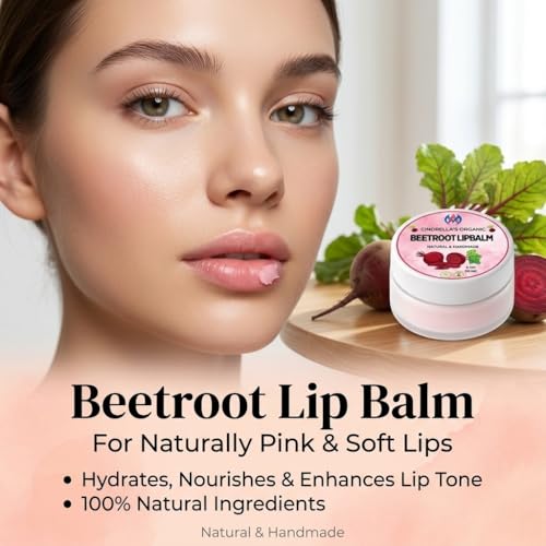 Image of Beetroot Lip Balm for Natural Pink Lips | Hydrating & Moisturizing Lip Care | Repairs Dry & Chapped Lips | Chemical-Free Daily Use Lip Balm for Men & Women