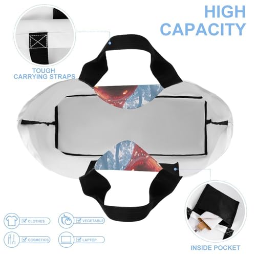 Women's Multi-Functional Shopping Bag，Mushrooms And Flowers Printing Messenger Bag Shoulder Bag for Travel, Work, Shopping & Parties with Inner Pocket, Grocery Bag Lightweight & Water-Resistant4