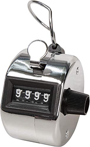 PIQIUQIU Contador manual de 4 dígitos sin batería, carcasa de metal con anillo para sujetar los dedos
