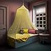 Bollepo Yellow Bed Canopy for Girls with Glowing Stars - Princess Yellow Baby Canopy for Bed, Netting Room Decor, Ceiling Tent, Canopy | Single, Twin, Full, Queen Size Kids Bed Curtains