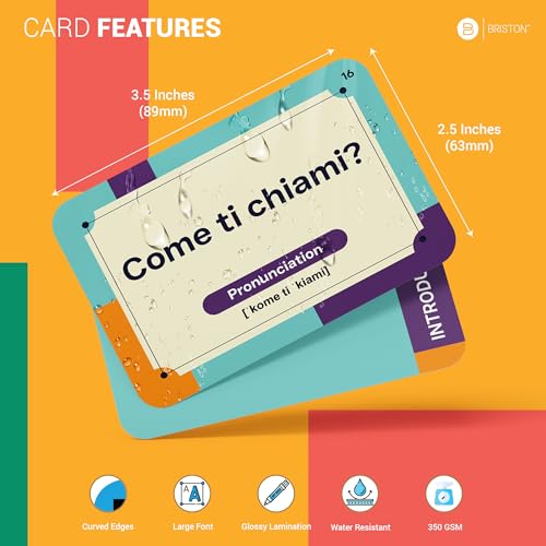 Italian Flash Cards with Audio – 75 Conversational Phrases for Beginners & Travelers – Learn Italian Language, Pronunciation & Vocabulary Study Aid for Adults, Students & Homeschool – Briston - Image 5
