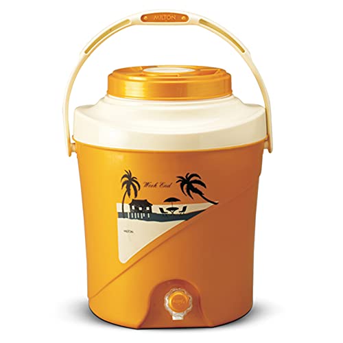 Image of Milton Kool Stallion 27 Insulated Plastic Water Jug, 1 Piece, 21.7 litres, Golden Yellow | Food Grade | Easy to Carry | BPA Free | Ideal for Travel | Picnic | Homes | Office | Shops | Clinics