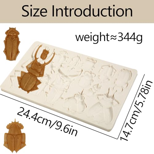 IKOJING 1Pcs Halloween Insect Cake Decoration Silicone Mold, Beetle Chocolate Fondant Mold, for Cake Decoration Biscuit Candy Chocolate Gum and UV Resin Clay by IKOJING - Image 6
