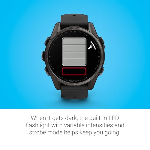 Image of Garmin Fenix 8, 43mm, AMOLED, Sapphire, Smartwatch, Carbon Gray Titanium with Black /Pebble Gray Silicone Band