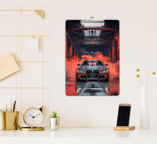 Image of NKSPRINTING Premium Sports Car Photography Theme clipboard Print, Gray and Red Theme, for Student Offices use