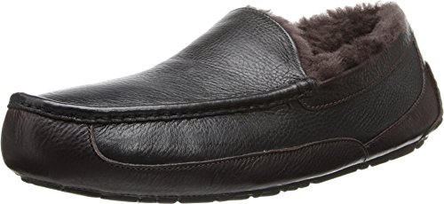 UGG mens Ascot slippers, Black/China Tea, 9 US