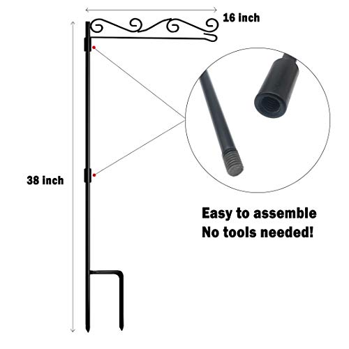 Garden Flag Stand Flagpole,Sturdy Wrought Iron Garden Flag Holder Include Yard Flag Pole Clip For Season Garden Flags (Without Flag) (2 Pack) #TOP4