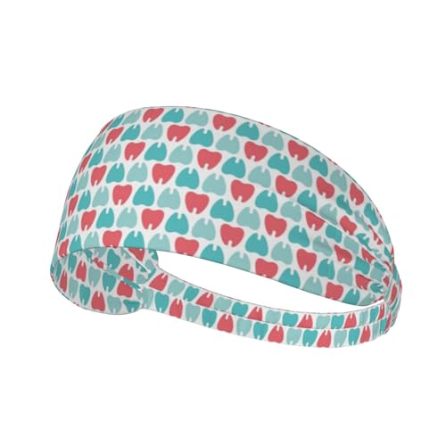 Sports Headband,Elastic Headbands Sweatbands Hair Band for Gym, Cycling, Tennis, Cute Molar Teeth Dentist